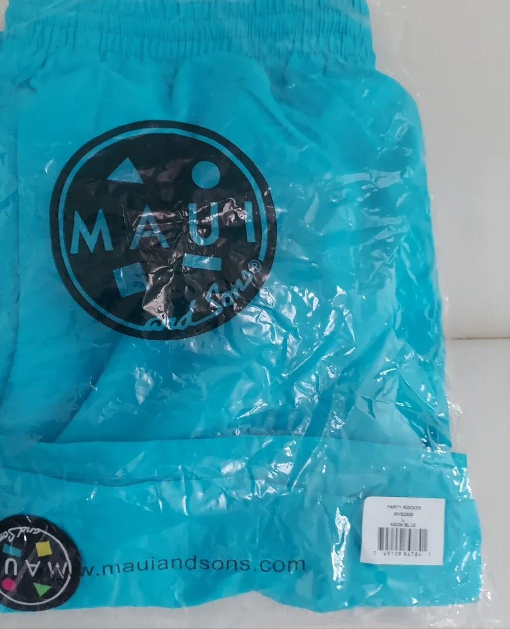 Maui and Sons Neon Blue Men's Volley Swim Trunks
